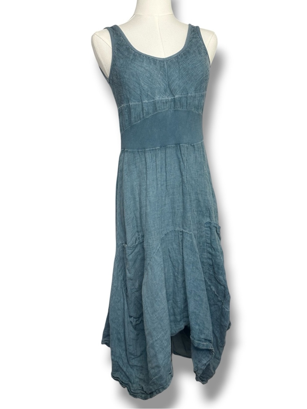 Inizio Magic Linen Dress in teal Size Medium